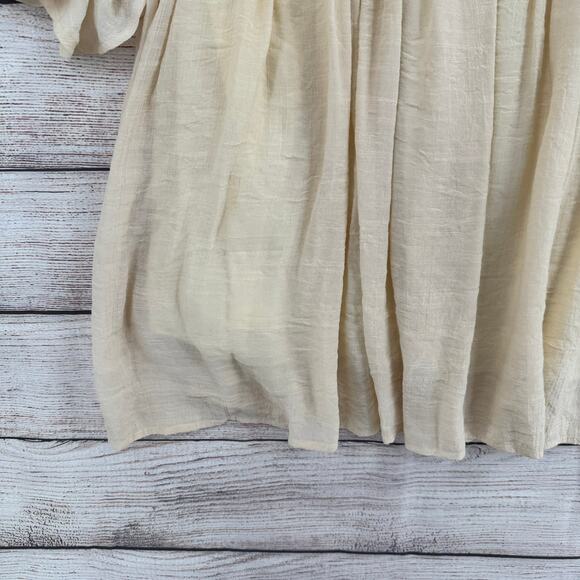 Umgee USA Floral Embroidered Mini Dress Womens XL Cream Green Blue Red Lined - Picture 5 of 14